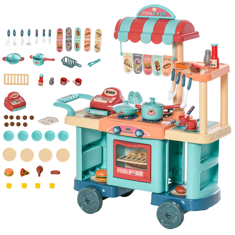 Pretend cooking and shopping playset for kids