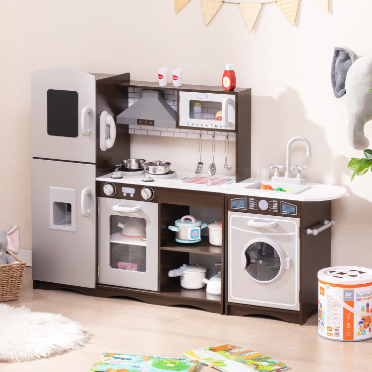 corner pretend kitchen set with lights and sounds