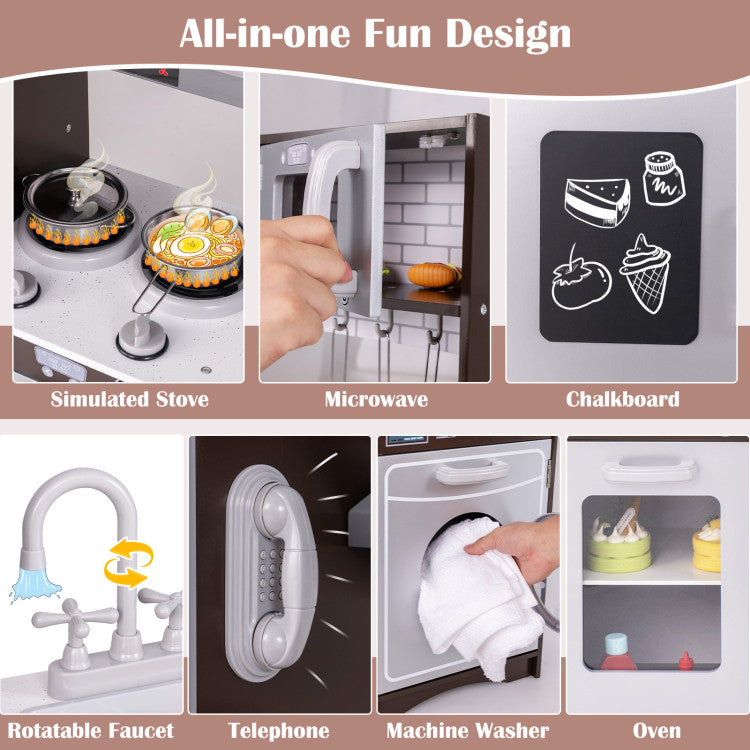 pretend kitchen pots and pans on toy countertop