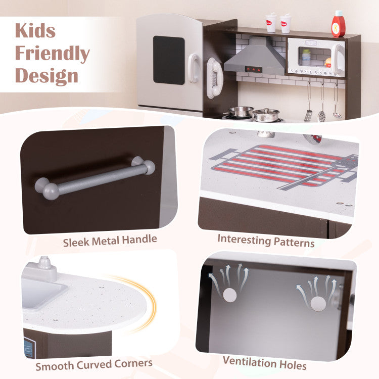 interactive pretend kitchen set with storage