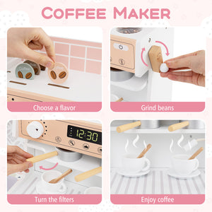 pretend kitchen set with ice maker and coffee station