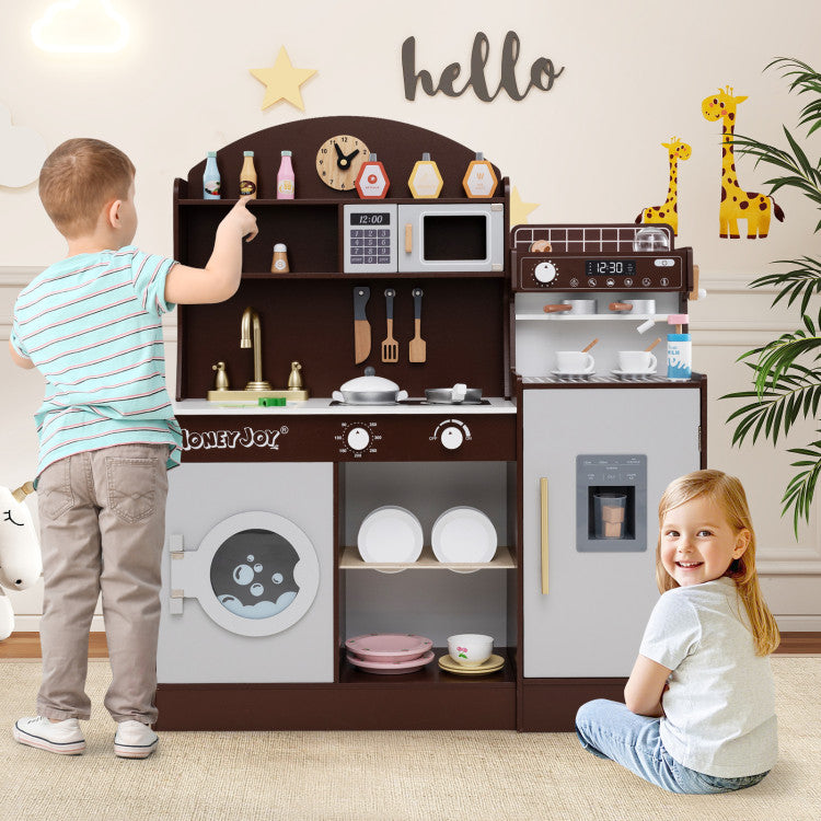 pretend kitchen with coffee maker for kids