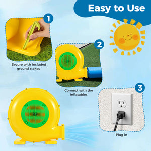 Electric blower for inflatable projector screens