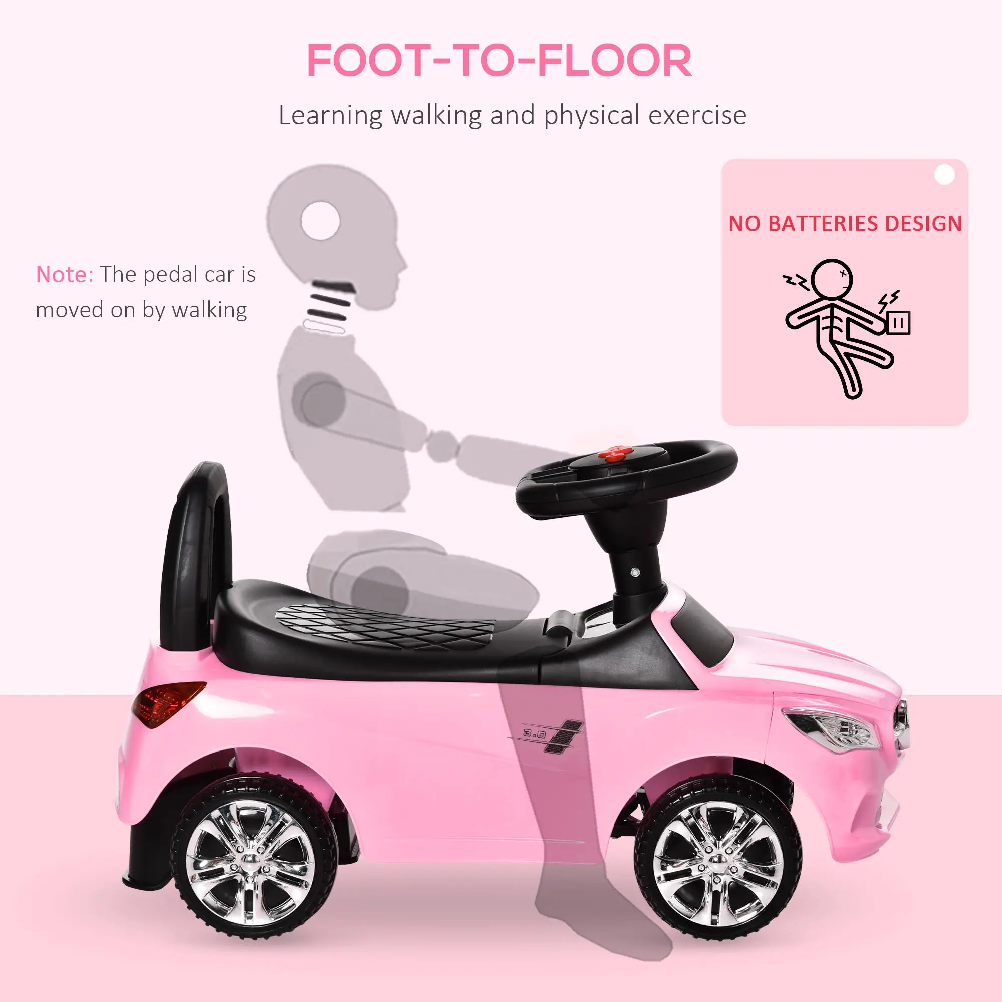 Push ride-on toy car with handle