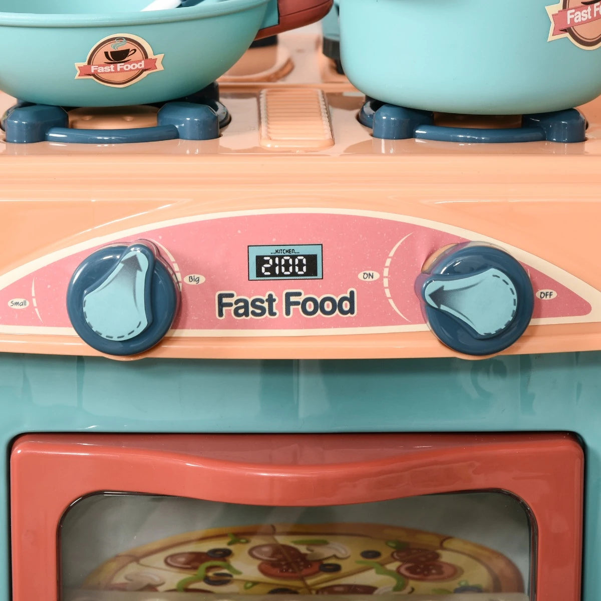 Pushable food cart toy for kids pretend cooking