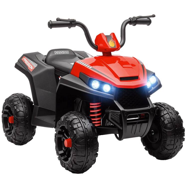 Qaba 12V red kids ATV ride-on car with LED headlights and MP3 music