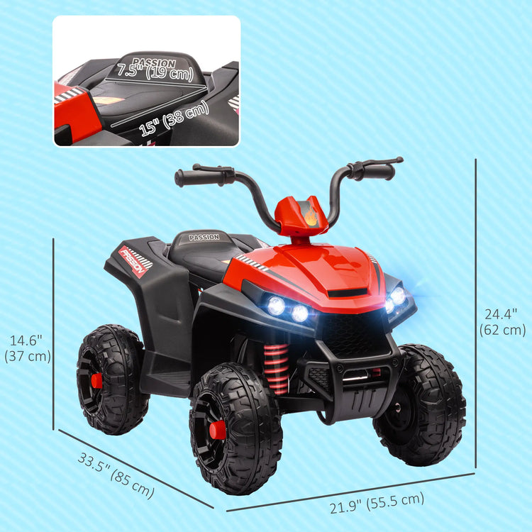 Red Qaba ride-on ATV for boys and girls aged 3 to 5 years old