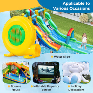 Fast inflation blower for large inflatables