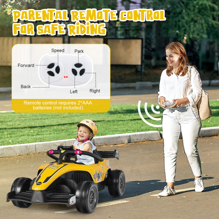 racing-theme-electric-kids-car-in-yard