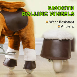 Realistic pony ride-on toy enhancing pretend play