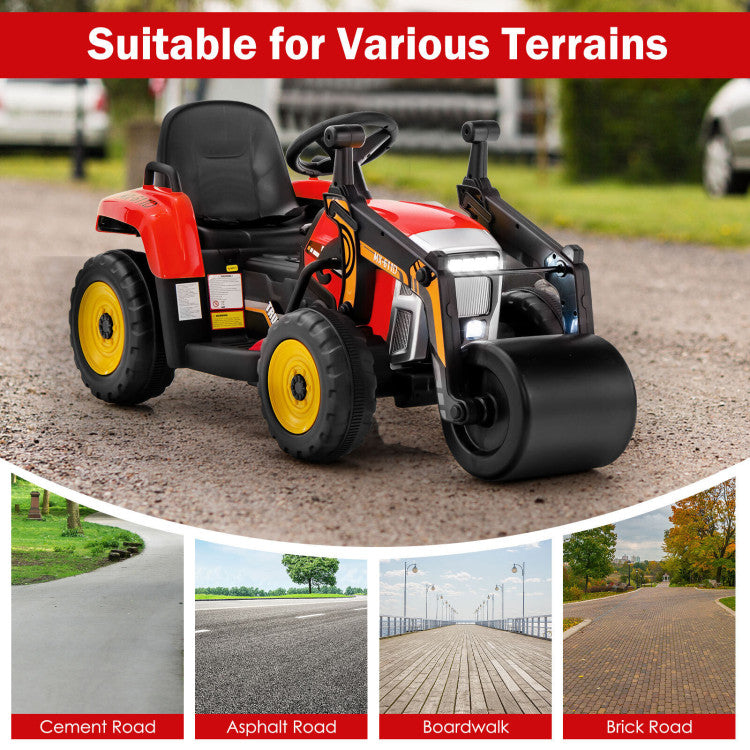 Realistic kids road roller toy with adjustable arm