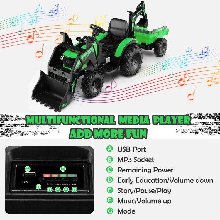 Realistic electric excavator toy for kids