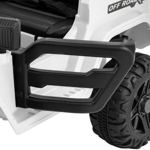 Close-up of a black off-road bumper on a vehicle with 'Off Road' branding.
