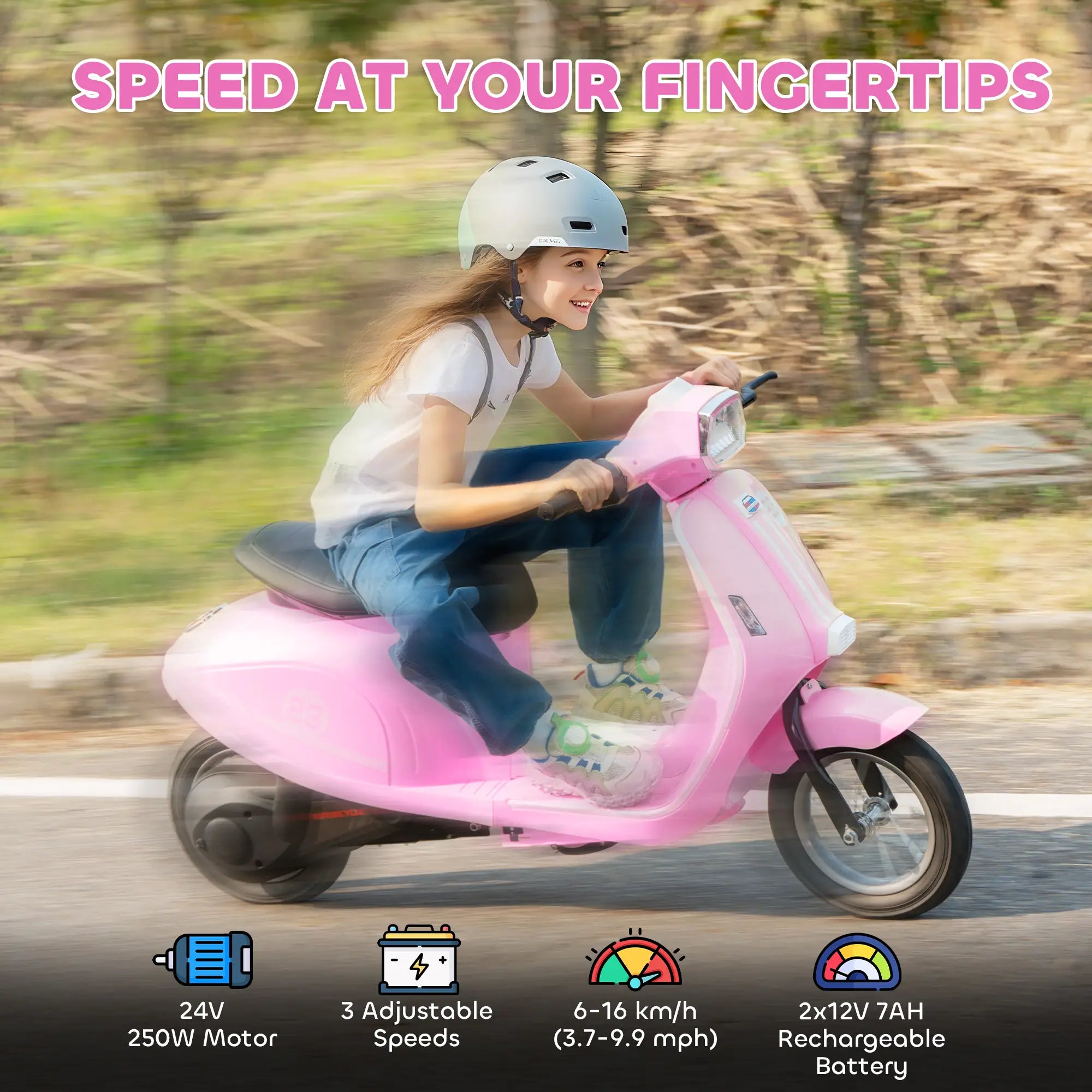 Rechargeable battery powered kids motorcycle