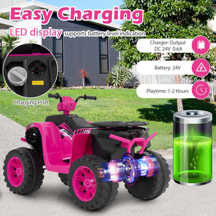 Rechargeable kids electric ATV with battery display