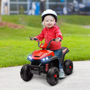Safe and sturdy red ride-on ATV for toddlers with stable build and smooth controls