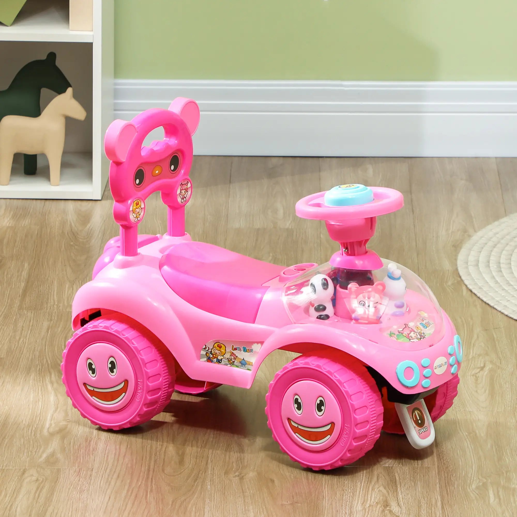 Toddler ride-on with storage