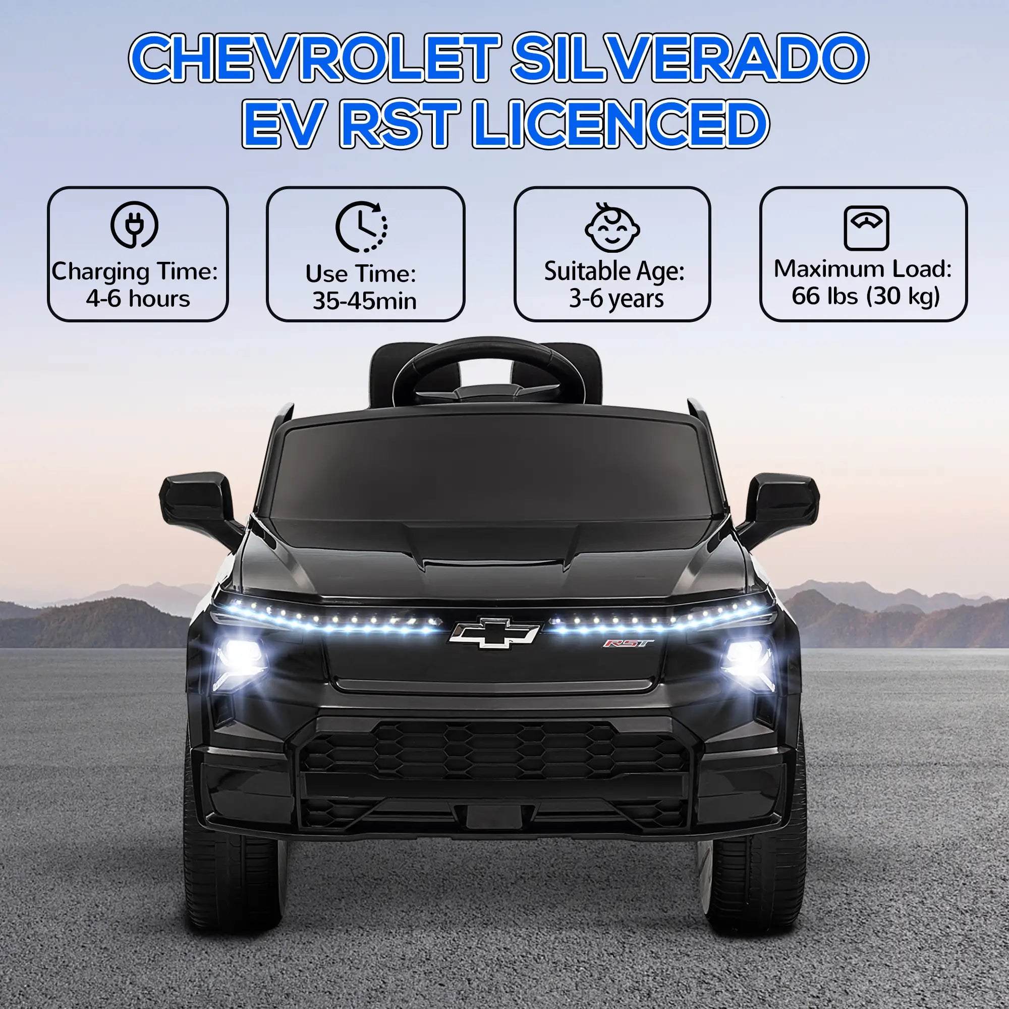 Side profile of Silverado ride-on bike for kids