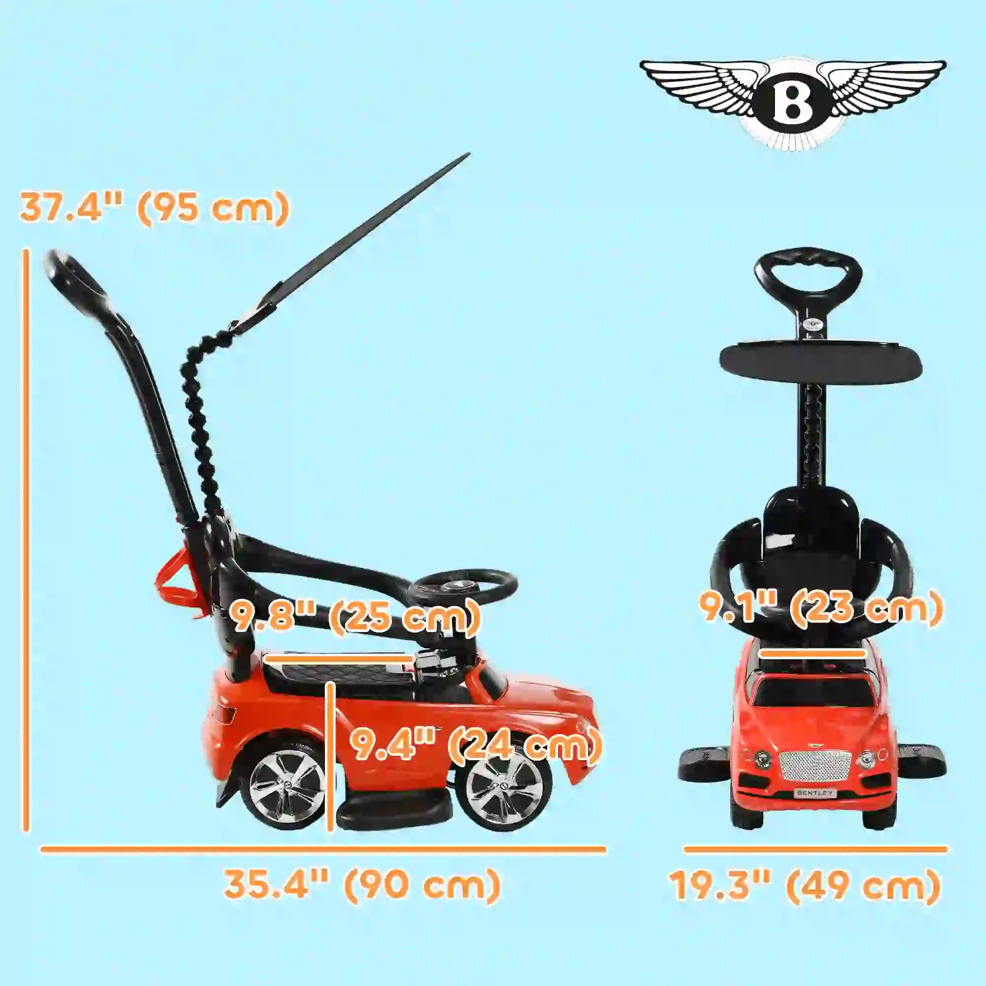 Toddler ride-on motorbike for ages 3–7 with safety railings