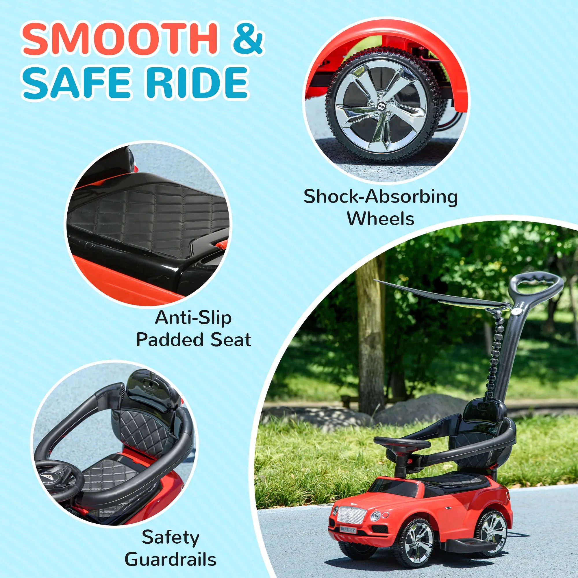 Ride-on motorbike styled for 5-year-olds (recommended up to age 4)
