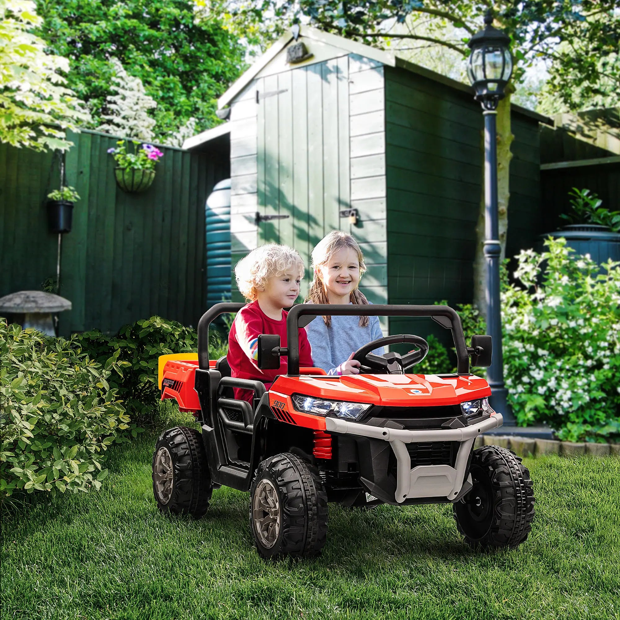 Ride-on motorbike for 3 year olds with steering wheel and dashboard