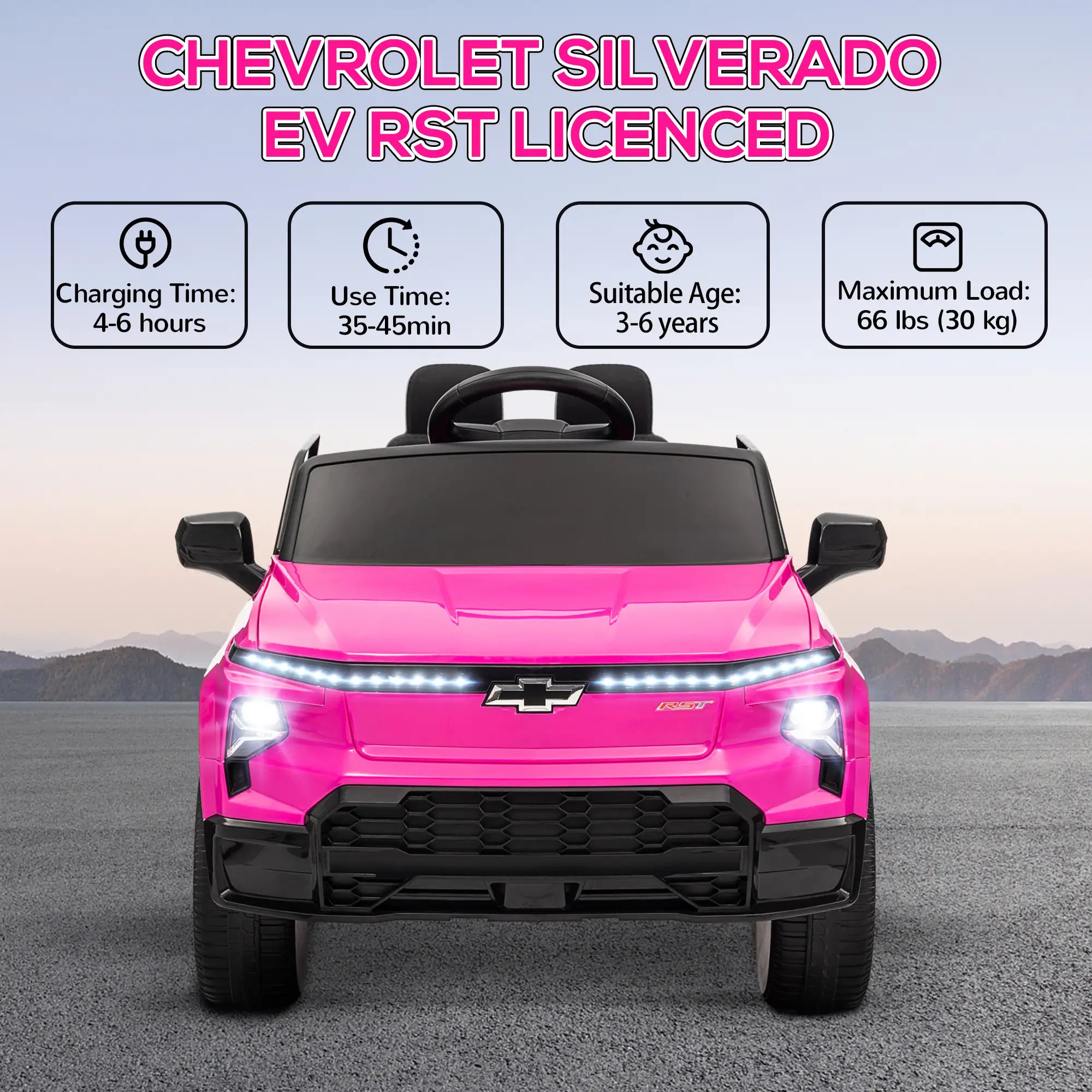 Ride-on motorbike for 5 year olds with realistic Chevy EV design