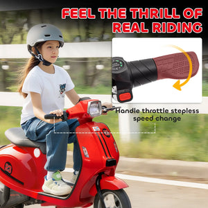 Ride on motorcycle with durable rubber tires