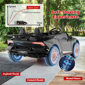 Children's toy car with safety features and road types displayed