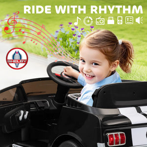 Ride-on toy car for kids with MP3 player and USB port
