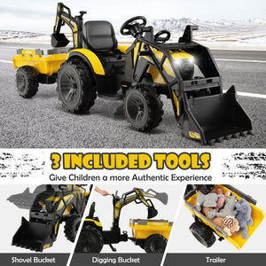 Electric excavator for kids with shovel bucket