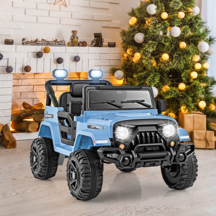 Ride-on toy car with LED headlights