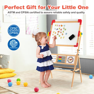 360 degree rotating kids art easel with adjustable drawing board