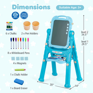 360 degree rotating kids easel that converts into an art table