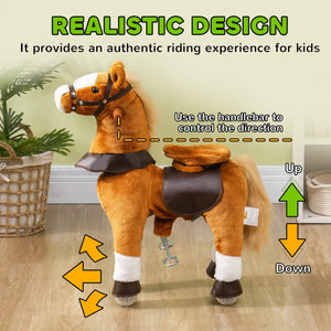 Safe and comfortable plush pony ride-on toy for kids