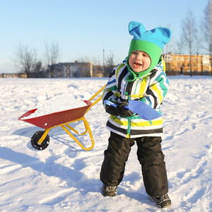 Sandbox and wheelbarrow for child development