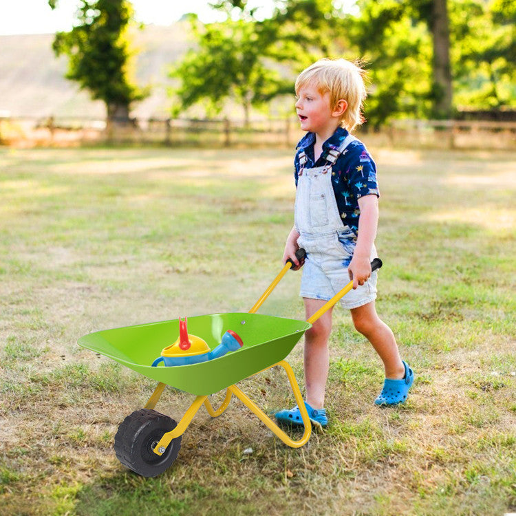 Sandbox toy wheelbarrow stored in garage