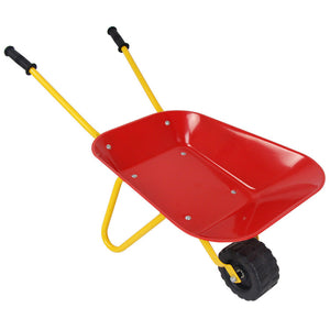 Kids furniture wheelbarrow used near sandbox