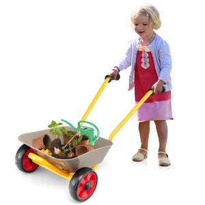 Premium finish wheelbarrow near sandbox