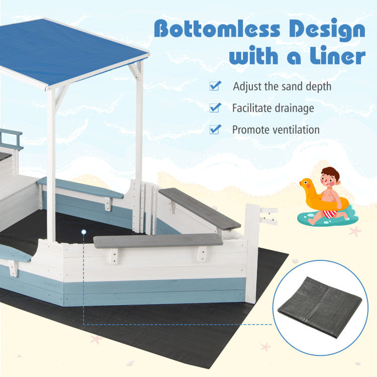 Sandbox with adjustable canopy shade