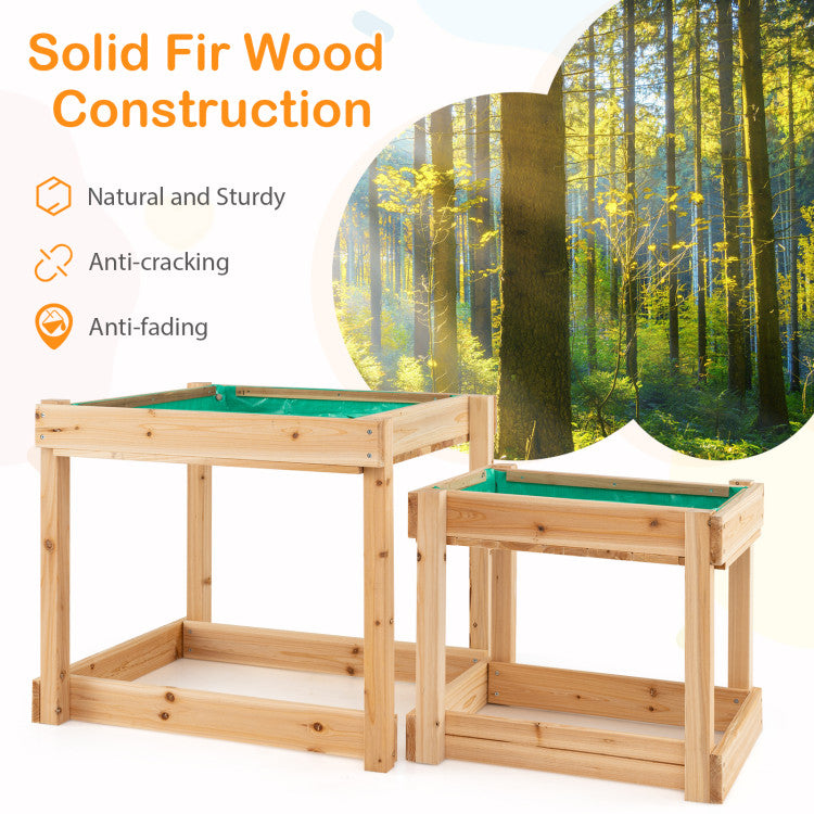 Sandbox with canopy and built-in benches