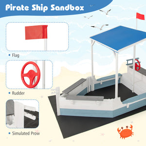 Sandbox with canopy and bench seating