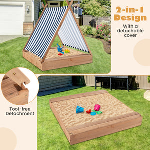 Sandbox with canopy and secure lid