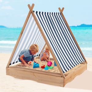 Sandbox with canopy and hidden storage