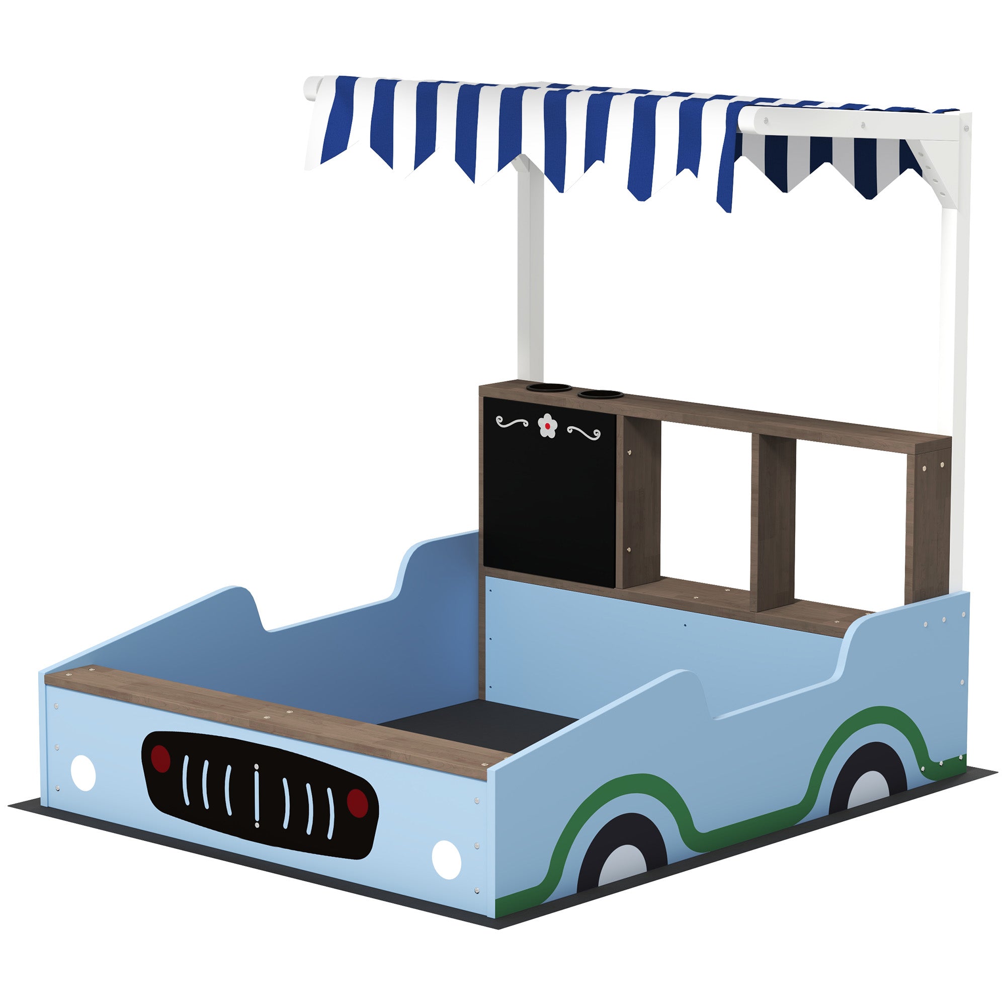 sandbox with canopy for backyard play