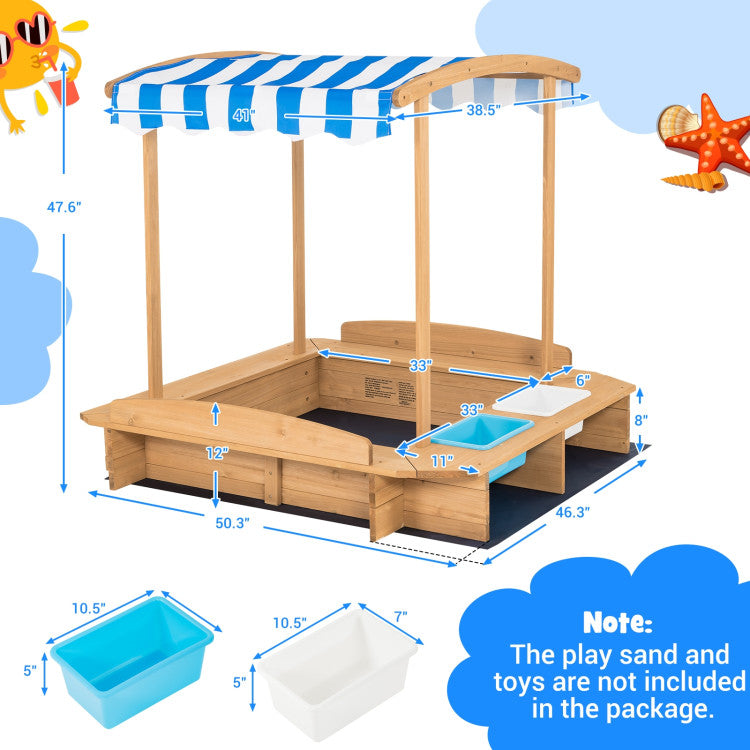  Sandbox with canopy for outdoor sand activities