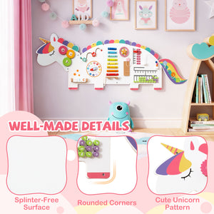 Sensory learning wall toy with musical and cognitive activities