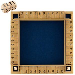 Front view of oversized shut the box game board