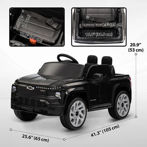 Kids ride-on Chevy truck with openable door feature