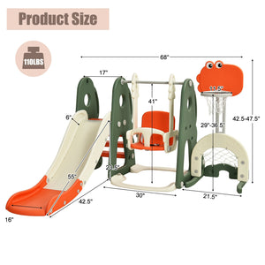 Children's playground equipment with measurements on a white background