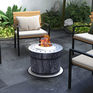 Smokeless wood burning fire pit for outdoor gatherings